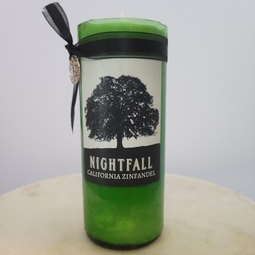 Wine Bottle Candle - Nightfall - Zinfandel - Handmade - Vanilla